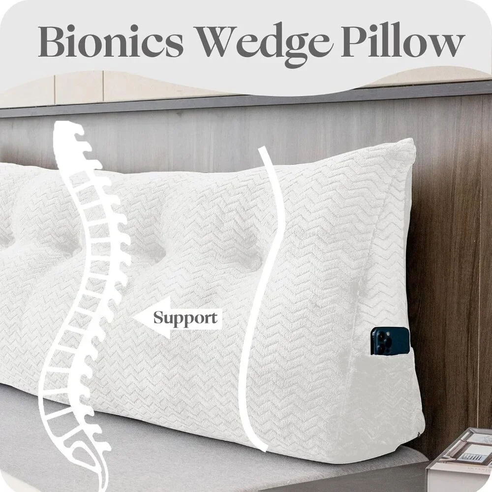 Large Bolster Triangular Headboard Wedge Backrest Positioning Support Bed Rest
